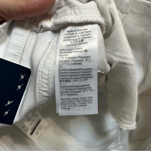 NWT J Crew Factory White Stovepipe Signature Stretch + SZ 32T Raw Hem Jeans - Picture 10 of 11